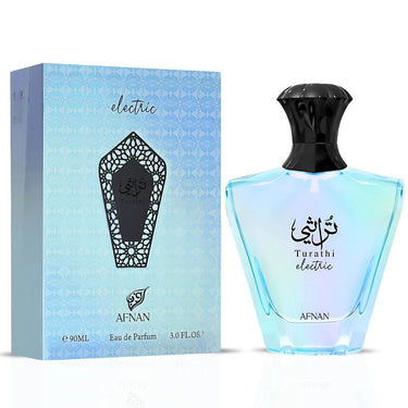 Afnan Turathi Electric Eau de Parfum Spray for Men 90ml (3 oz) | Ignite Your Presence with a Spark of Citrus, Wood & Warmth